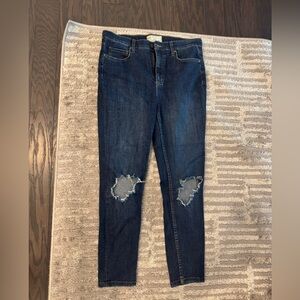 Free People Women's Distressed Blue Jeans